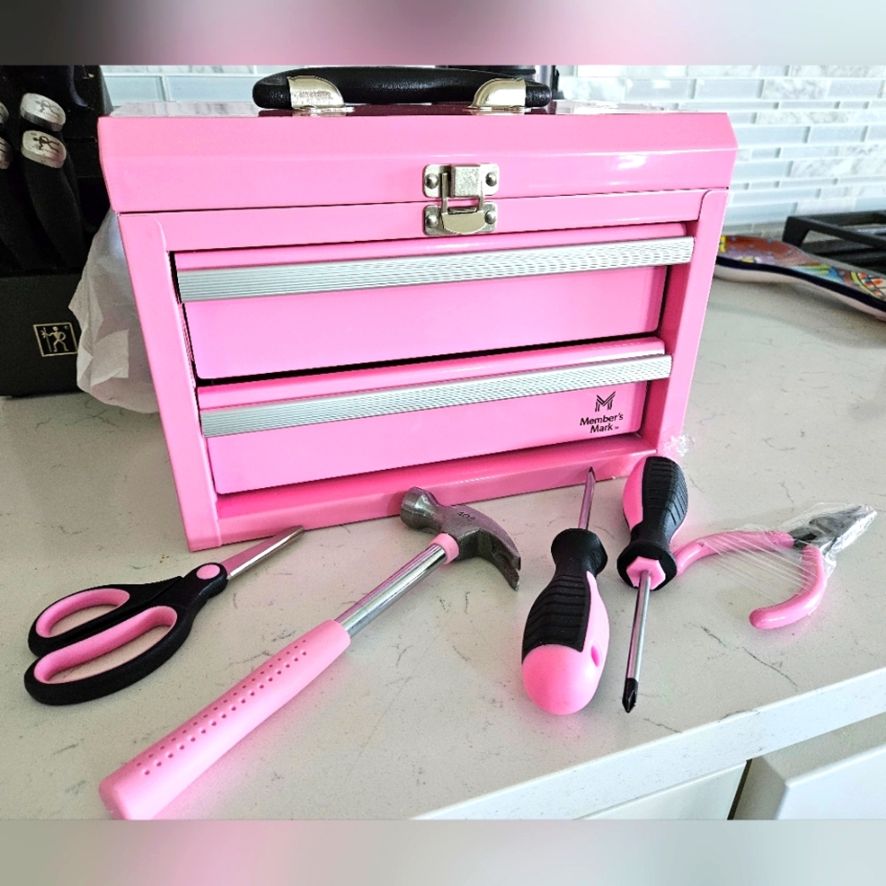 *NEW* Pink Steel Toolbox Set